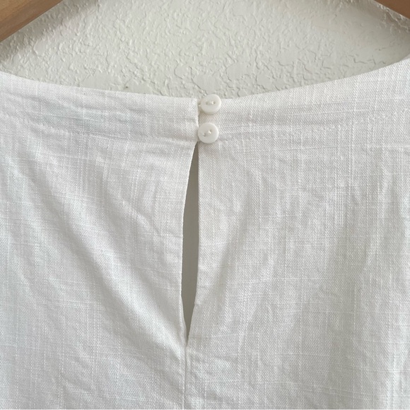 Lulus Linen Blend Top White Size XL Cropped - Picture 7 of 13